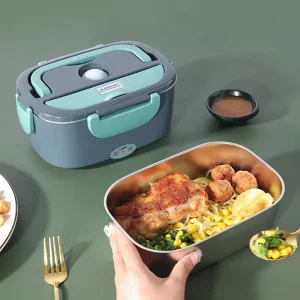 Portable Electric Lunch Box Food Warmer Heating 304 Stainless Steel Food Grade 1.5L Lunch Box for Home Car Office