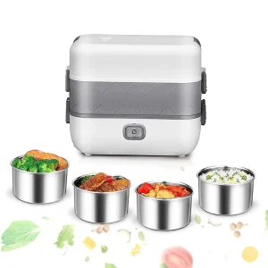 Portable Electric Lunch Box Heating Single Double Layers Cooking Lunch Boxes Food Storage Warmer Container Mini Rice Steamer