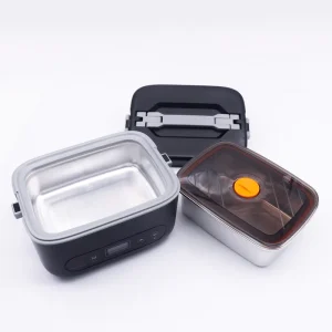 Portable Electric Lunch Box Rechargeable Food Heater with Removable Divider Leakproof Design for Home Office Travel Camping