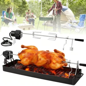 Portable Electric Rotisserie Motor Rotisserie Kit Cooking Equipment for Camping Outdoor BBQ Grill