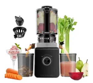 Portable Electric Slow Juicer Stainless Steel Blades DC Motor Self Cleaning Smoothie Function Household Use English Operation