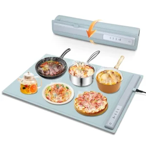 Portable Electric Warming Tray Foldable Silicone Food Warming Mat Roll up Buffet Hot Plates with Heat Pad Household Use