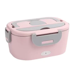 Portable Electrically Heatable Electronic Lunch Box Set Pink Electric Heating Rice Cooker Suitable for Women and Children
