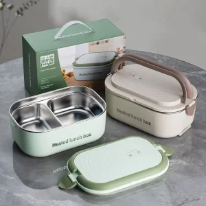 Portable Electronic 304 Stainless Steel Electric Lunch Box 2 in 1 Portable Thermal Lunch Box