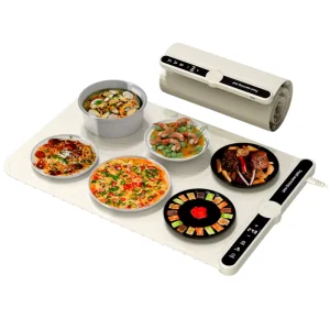 Portable Flexible Food Warmers Roll Silicone Heating Mat Foldable Electric Warming Tray Hot Plate for Kitchen