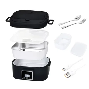 Portable Food Warmer Heated Lunch Box Battery Cordless USB Powered Electric Lunch Box Heater for Adult