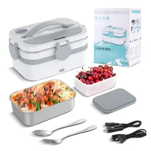 Portable Food Warmer Lunch Box 80W Heating Insulated Car Heated Electric Lunch Boxes for Driver Worker