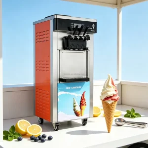 Portable Fruit Ice Cream Maker 3 Flavors Soft Ice Cream Machine Pre-Cooling Gelato Making Machine