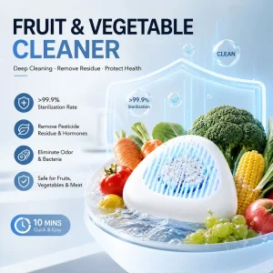 Portable Fruit Vegetable Washer Food Purifier USB Rechargeable Waterproof Kitchen Cleaner OEM ODM Service