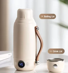 Portable Fully Automatic Electric Hot Water Cup 550W Stainless Steel 800ml Capacity Digital Temperature Control Keep Warm Car