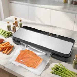 Portable Hand Held Mini Automatic Electric Stainless Steel Vacuum Sealer Machine 1.0L Capacity RV/Battery Food Preservation
