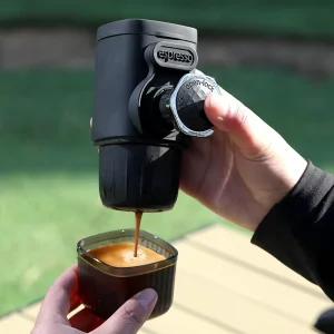 Portable Hand Pressed Espresso Machine Plastic Italian Capsule Coffee Maker for Household Travel and Outdoor Use