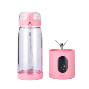Portable High Power Manual Juicer Rechargeable Fruit Blender Stainless Steel Blade Food Grade Ice Block Crusher Dishwasher Safe