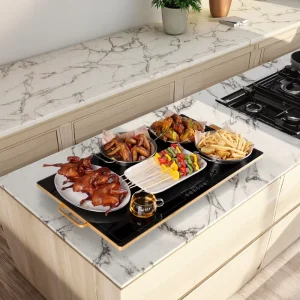 Portable Home Kitchen Electric Hot Plate Stove Stainless Steel Housing Tempered Glass Surface Touch Control 40 140