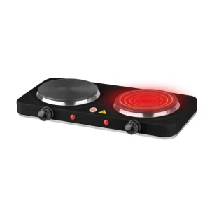 Portable Hot Plate Two Solid Hotplates Induction Heating Adjustable Thermostat Fire Protection Household Outdoor Use