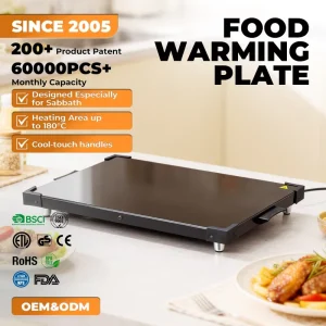 Portable Hotel Electric Warming Tray Temperature Control Food Warmer Heating Plate Buffet Server Indoor Kitchen