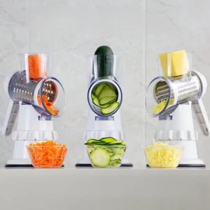 Portable Household Meat Grinder and Slicer Manual Power Source with Low Noise Plastic Housing
