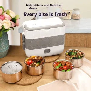 Portable Insulated Heated Tiffin Lunch Box Food Warmer Kids Heating Plastic Stainless Steel Bento Electric Lunch Box for Adults