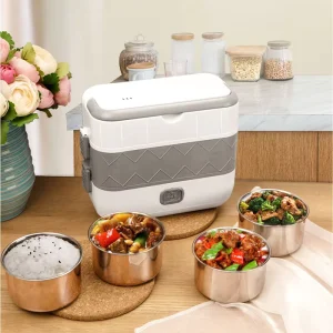 Portable Insulated Heated Tiffin Lunch Box Food Warmer Kids Heating Plastic Stainless Steel Bento Electric Lunch Box for Adults