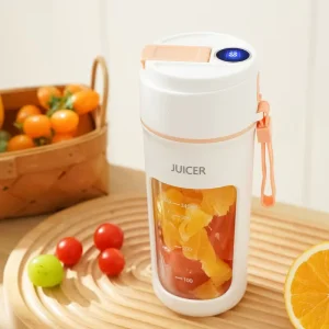 Portable Juice Extractor & Fruit Juicer Blender with Self Cleaning Function Household Use USB Rechargeable 340ml Capacity