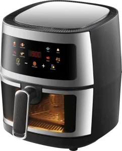Portable Kitchen Homeuse Air Fryer Stainless Steel Intelligent Touch Screen Visual Air Fryer Smokeless Oven Fries Machine Fryer