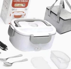 Portable Leakproof 12V 1.05L Car Cooking Electric Heating Lunch Box Heater Stainless Steel Plastic Food Warmer Bento Box