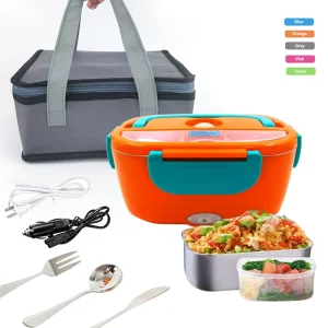 Portable Lunchbox 110v 12v Food Heating Lonchera Electrica for Car Home Food Container Stainless Steel