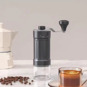 Portable Manual Coffee Grinder Flat Burr Adjustable Coarseness Ceramic Conical