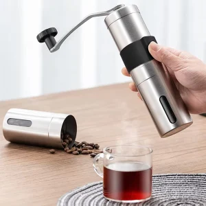 Portable Manual Coffee Grinder Stainless Steel with High Precision Ceramic Burr Core