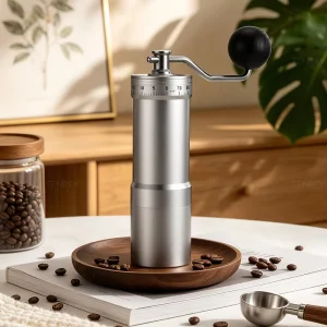Portable Manual Coffee Grinder Wood Knob Handle Coffee Bean Grinder Grinding Precise Adjustment Hand Crank Coffee Mill