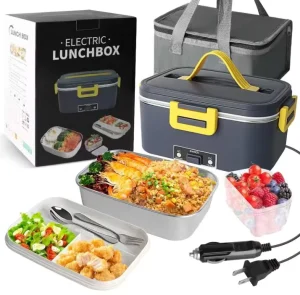 Portable Manual Electric Stainless Steel Inner Pot Lunch Box Multi Voltage Food Warmer 1.1 2.0L Capacity Household Car Outdoor
