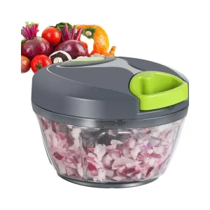 Portable Manual Food Processor 500ml Vegetable Chopper with Hand Pull String for Garlic Onion Ginger Fruits Nuts Herbs Etc