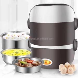 Portable Meal Container Food Warmer Heater Electric Heating Lunch Box Mini Soup Stew Pot Rice Cooker