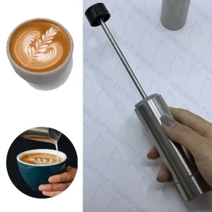 Portable Milk Frother Battery Operated Electric Foam Maker for Coffee Cappuccino Latte & Bulletproof Coffee Stainless Steel