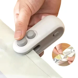 Portable Mini 2 in 1 Rechargeable Vacuum Sealer and Heat Sealer for Home Use Organizing Snacks and Food in Plastic Bags