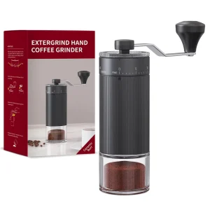 Portable Mini Coffee Mill Manual Coffee Grinder with 40 Adjustable Settings Plastic Housing for Car Hotel & Outdoor Use