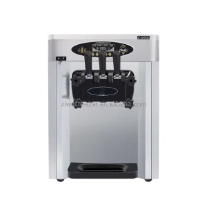 Portable Mini Desktop Ice Cream Maker Durable Small Commercial Machine with 3 Flavors Soft Ice Cream
