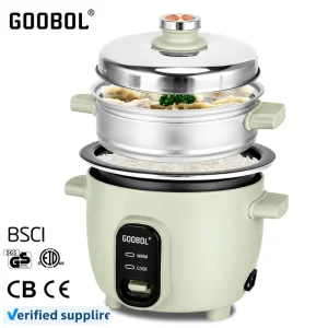 Portable Mini Electric Rice Cooker & Steamer Pot >6L Aluminum Alloy Mechanical Timer Control Underpan Heating Non Stick Coating