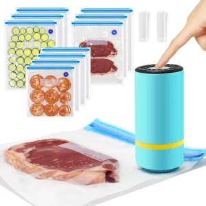 Portable Mini Handheld Rechargeable Electric Vacuum Food Sealer Machine Bags Air Pump High Suction Wet Dry Dual Use