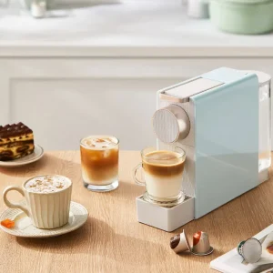 Portable Mini Smart Programmable Electric Automatic Espresso Capsule Coffee Machine Hot Water System Aluminum Household Home