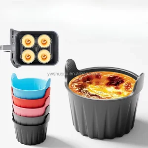 Portable Multi Functional Egg Poacher Air Frying Pot Easy to Clean Silicone Baking Cup with PC Material Egg Cooker Boiler Mold