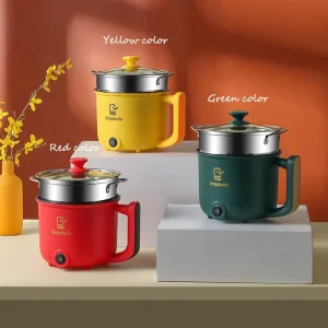 Portable Multi Functional Small Cooking Pan Mini Electric Pot Steamer Rice Cooker Frying Frying Non Stick Coating for Household