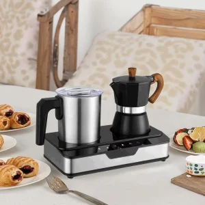 Portable Multifunctional Milk Frother Moka Coffee Maker Heating Base Automatic Shut off and Quickly Heating