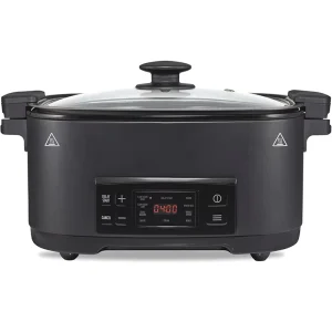 Portable Programmable 9 1 Slow Cooker Household Coffee Rice Steam Sautéing Start Heat Keep Functions Non Stick PFAS Free