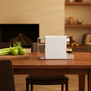 Portable Programmable Mini Smart Automatic Aluminum Capsule Coffee Machine Electric Hot Water System Household Office Use Grey