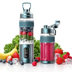 Portable Rechargeable Electric Mini Blender 6 Stainless Steel Blades Home Use USB Juicer Hotel Outdoor Button BPA Free Container