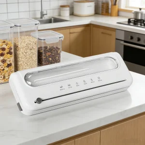 Portable Rechargeable Vacuum Sealer for Food Storage Compact Kitchen Built in Bag Compartment for Camping RV & Outdoor Use