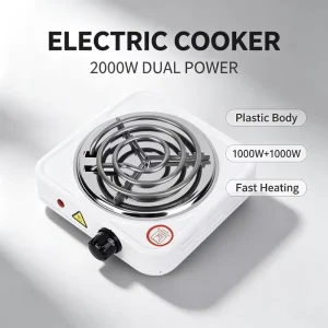 Portable Single Coil Electric Hot Plate Stove with Indicator Lights for Household Use 1000W