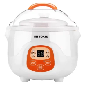 Portable Slow Cooker OEM Yogurt Porridge Baby Food Maker 0.7L Mini Ceramic Travel Cooker Electric