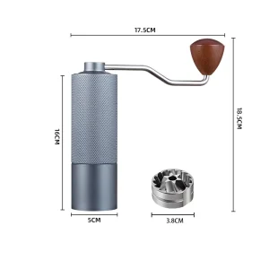Portable Stainless Steel Adjustable Setting Coffee Bean Hand Grinder Burr Manual Coffee Grinder Portable Hand Coffee Grinder